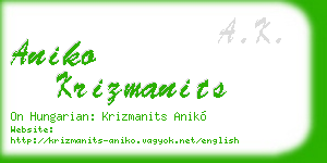 aniko krizmanits business card